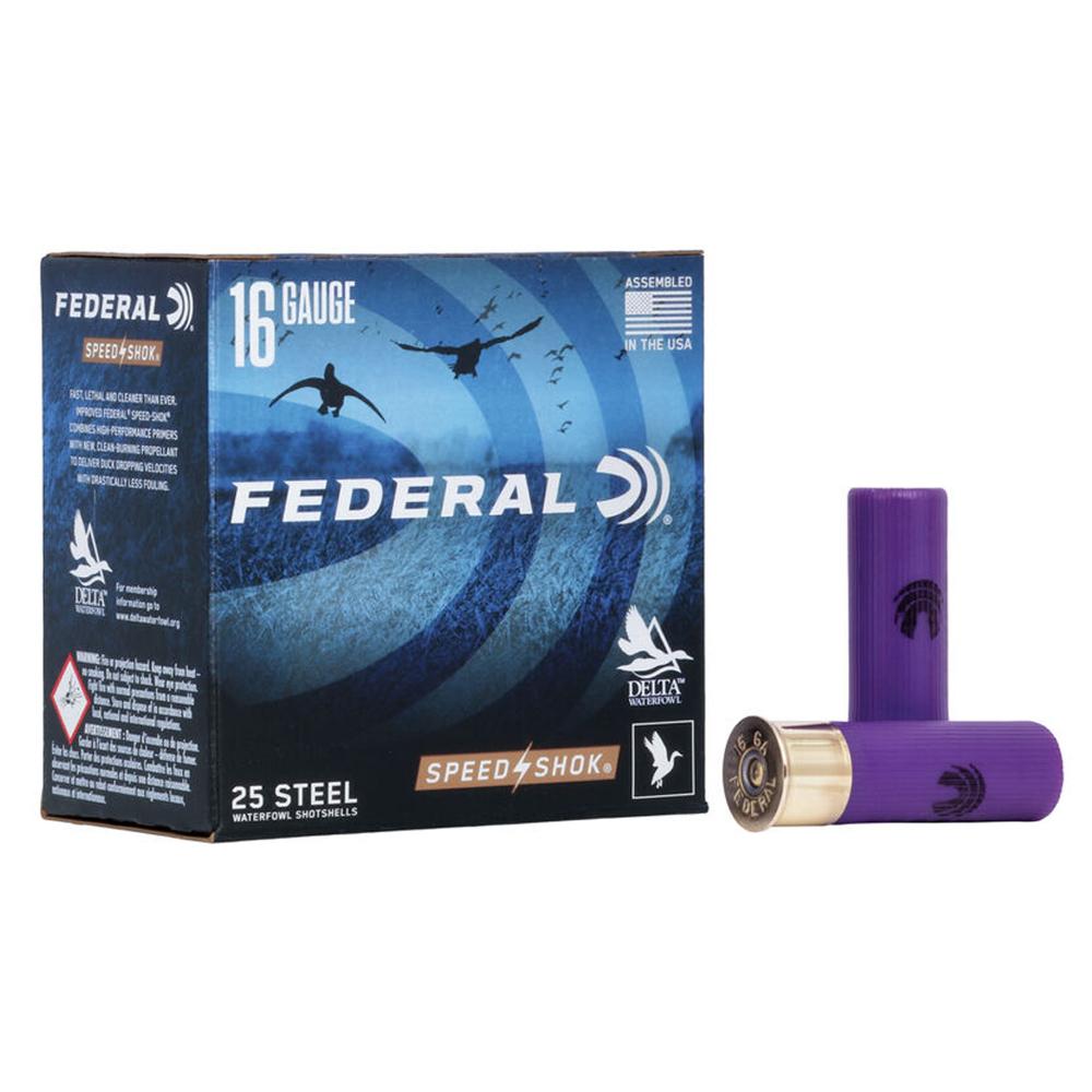 FEDERAL SPEED-SHOK HIGH VELOCITY STEEL 16GA 2-3/4" 15/16OZ 4 AMMO 25RD - Federal