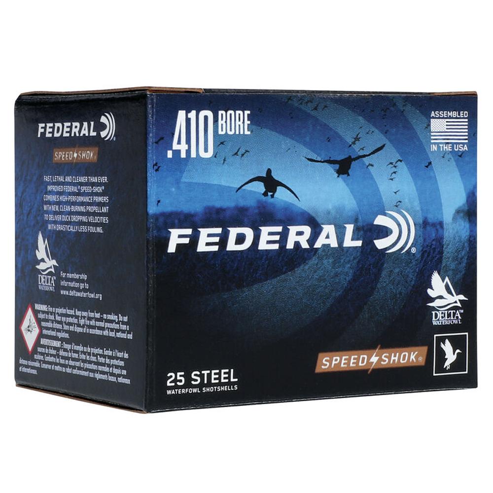 FEDERAL SPEED-SHOK HIGH VELOCITY STEEL 410GA 3" 3/8OZ 6 AMMO 25RD - Federal