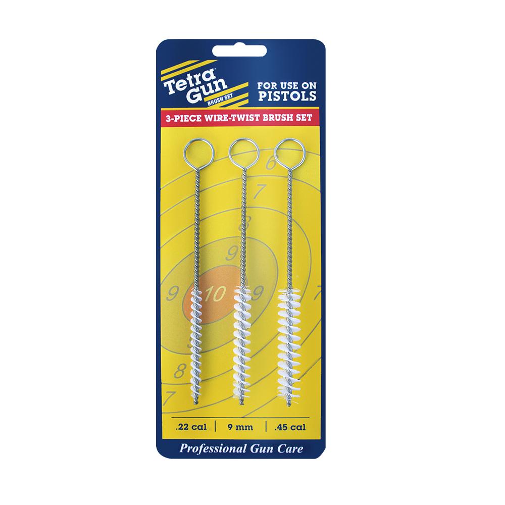 Tetra Gun 3-Piece Wire Twist Brush Set - .22 cal/ 9mm/ .45 Cal - Tetra