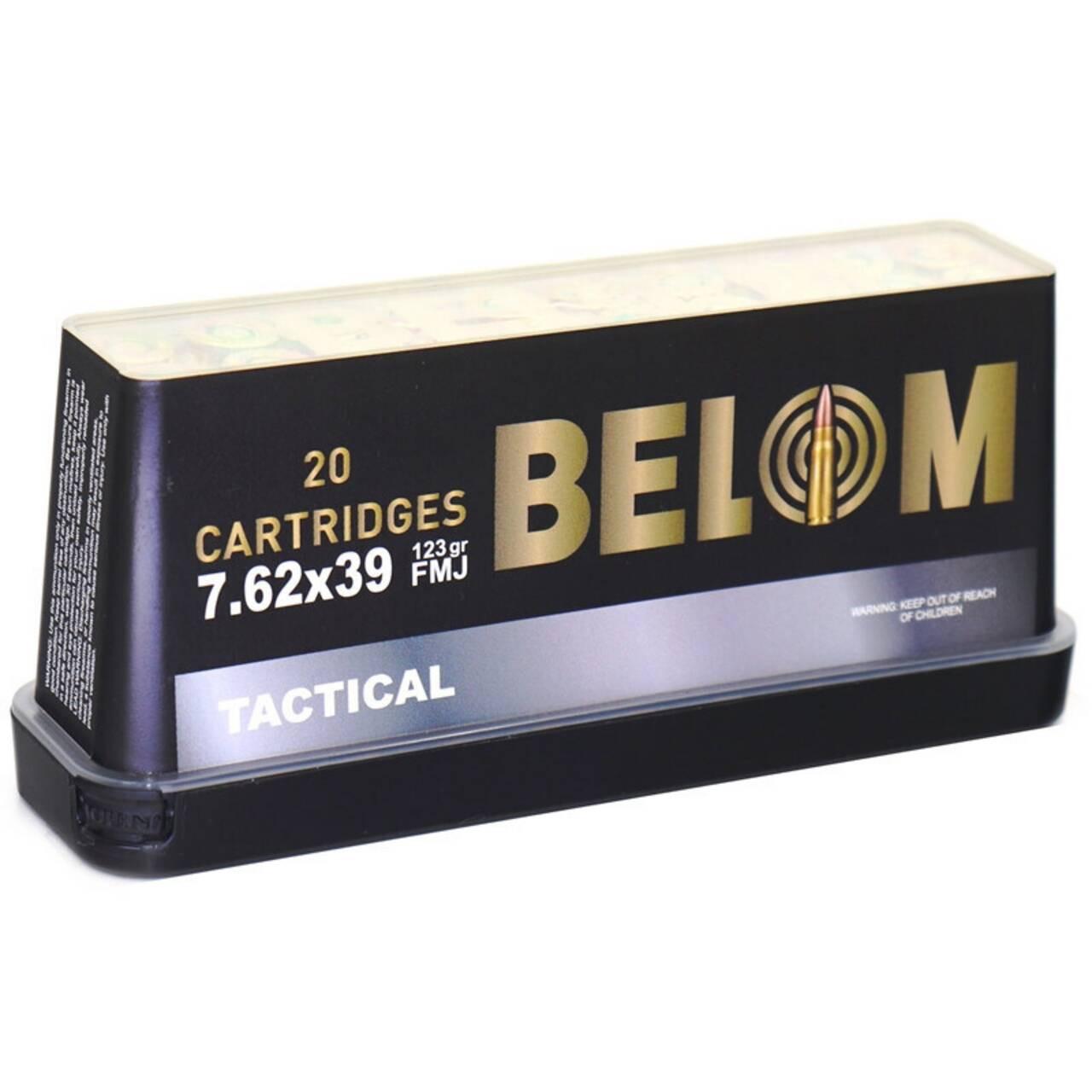 Global Ordnance Belom Rifle Ammunition 7.62x39 123gr FMJ 2296 fps 480/ct (24-20/ct Boxes) - Belom