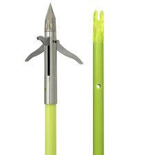 Muzzy Iron 3-Blade Fish Point w Chartreuse Arrow - Feradyne Outdoors