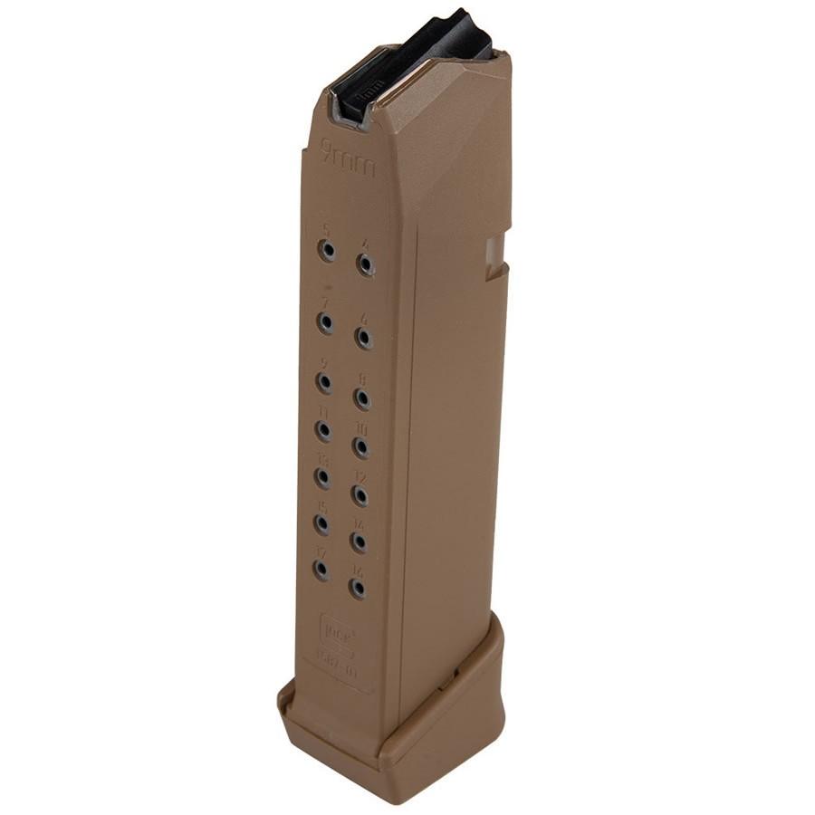 Glock Factory Magazine G17 G17L G19 G19X G26 G34 9mm Luger - Coyote 19/rd Bulk - Glock