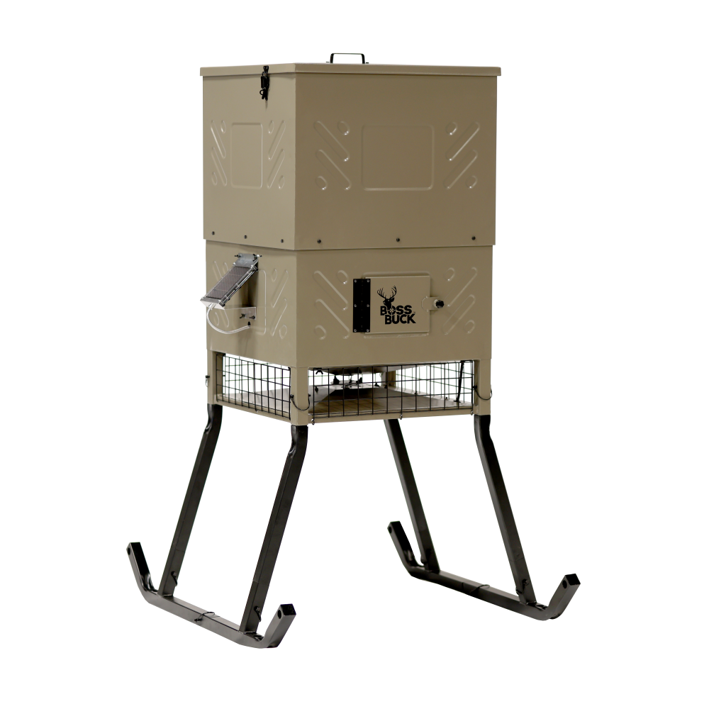 Boss Buck Fill Sled Feeder with Diverter Plate and Solar Panel 600lb - Boss Buck