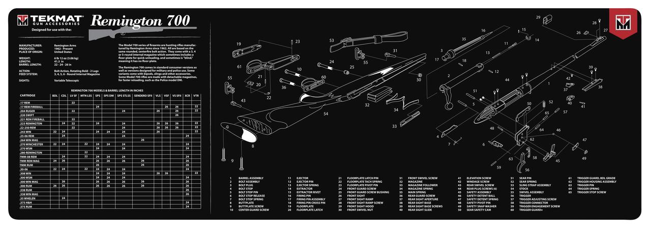 TekMat 12x36 Gun Cleaning Mat - Remington 700 - TekMat