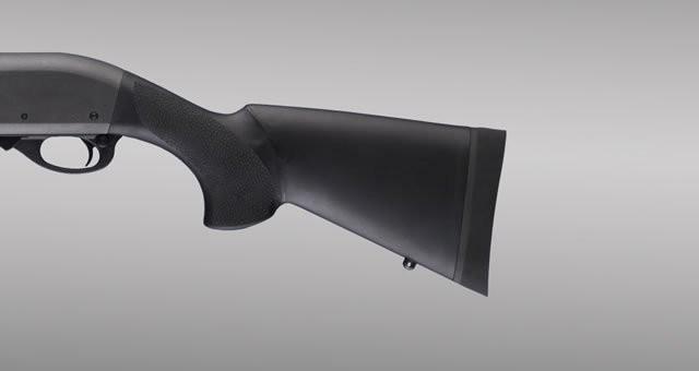 Hogue Shotgun Stock for Remington 870 12 Gauge OverMolded Shotgun Stock - 12" L.O.P. Black - Hogue