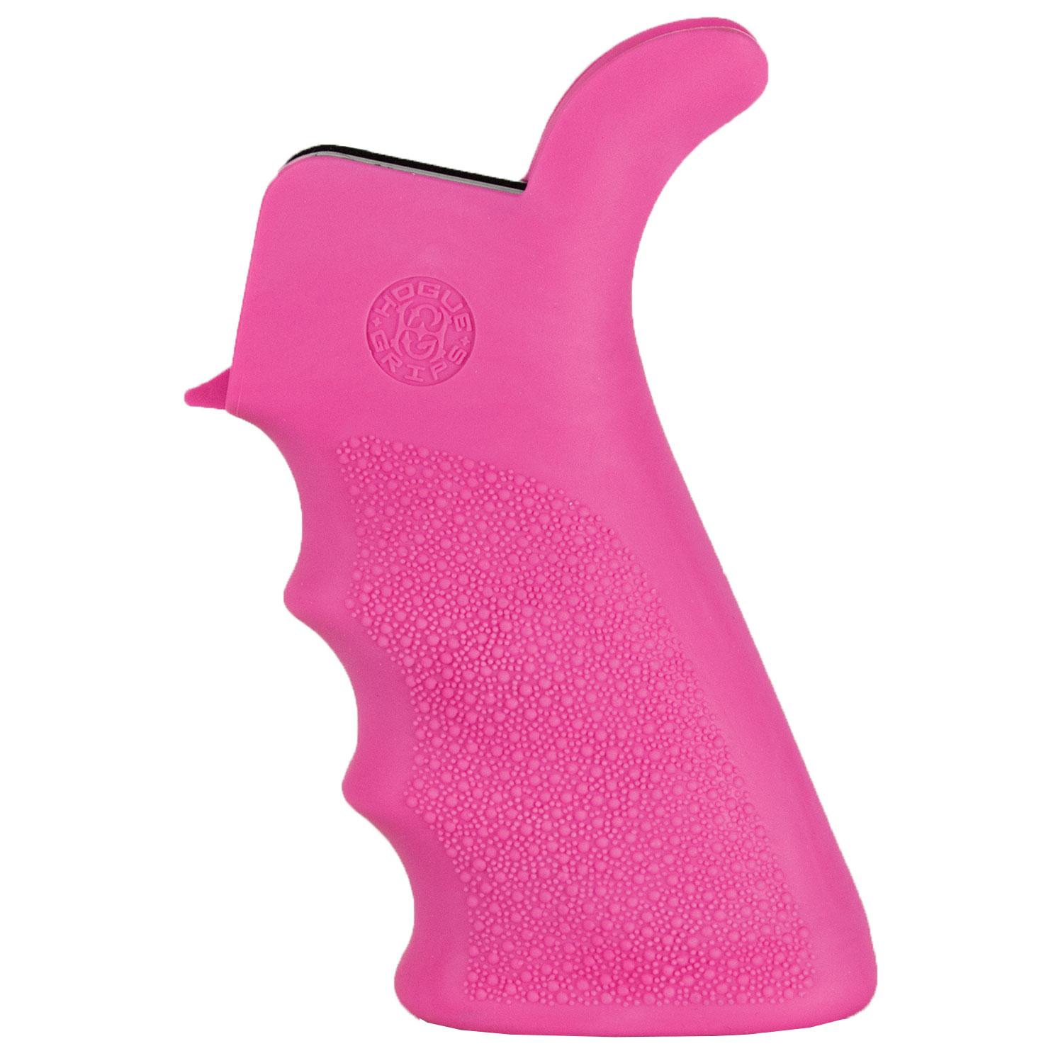 Hogue AR-15/M-16 Rubber Beavertail Grip with Finger Grooves-Pink - Hogue