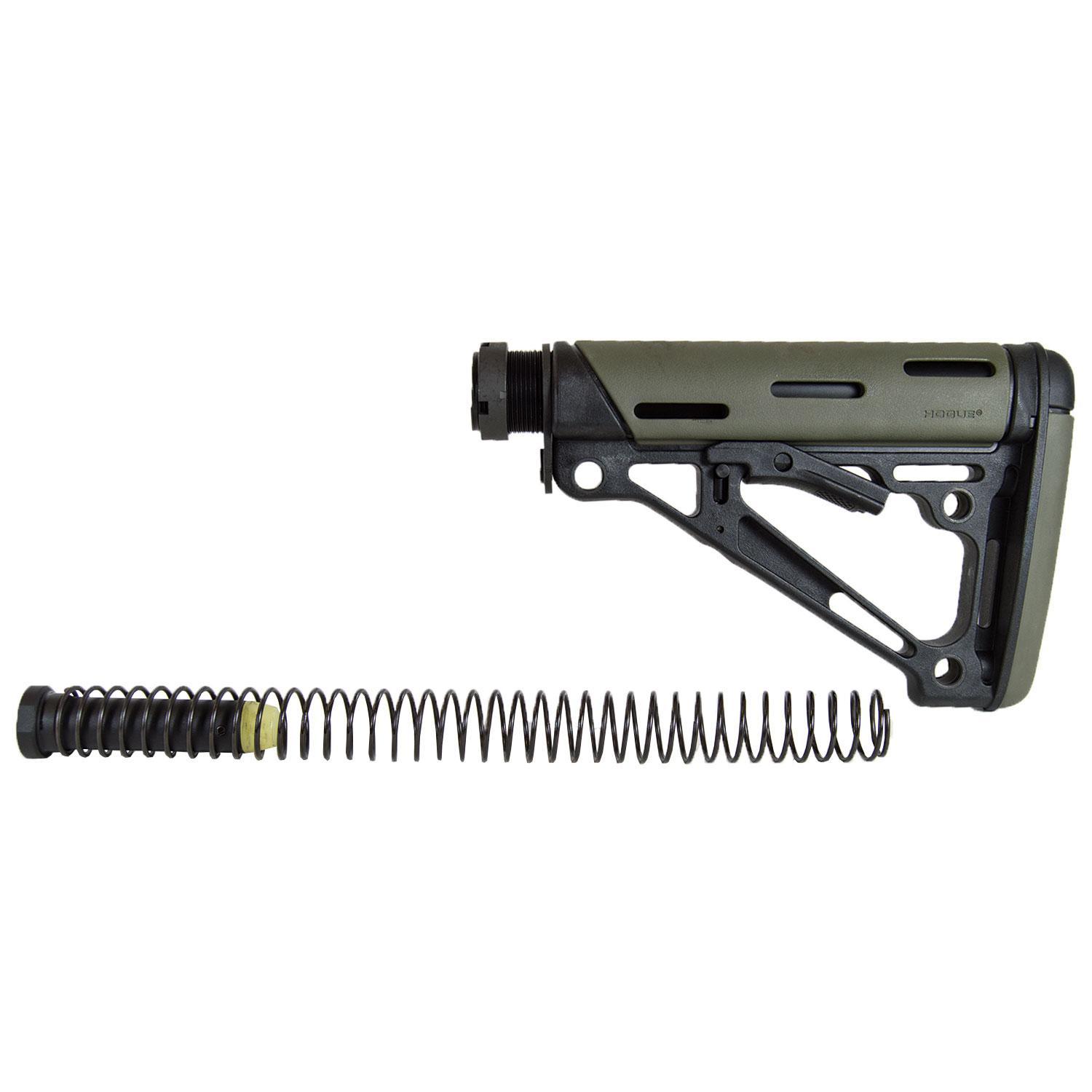 Hogue AR-15/M-16 OM Collapsible Buttstock Assembly with Buffer Tube and Hardware-OD Green Rubber - Hogue