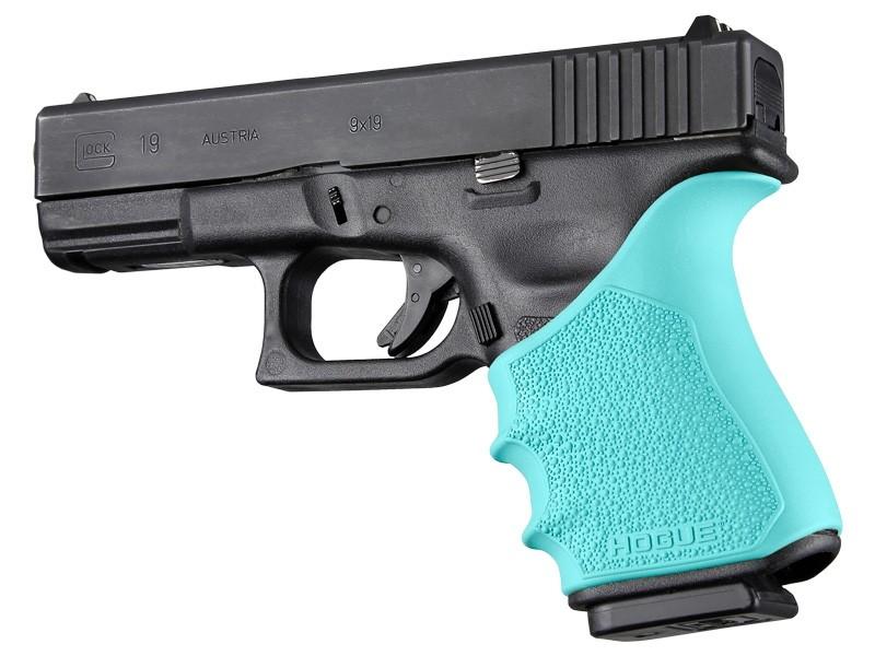 Hogue HandAll Beavertail Grip Sleeve Glock 19, 23, 32, 38 Gen 3-4 Aqua - Hogue