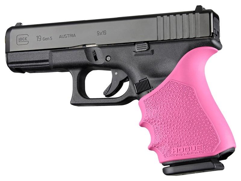 Hogue HandAll Beavertail Grip Sleeve Glock 19, 23, 32, 38 Gen 1-2-5 Pink - Hogue