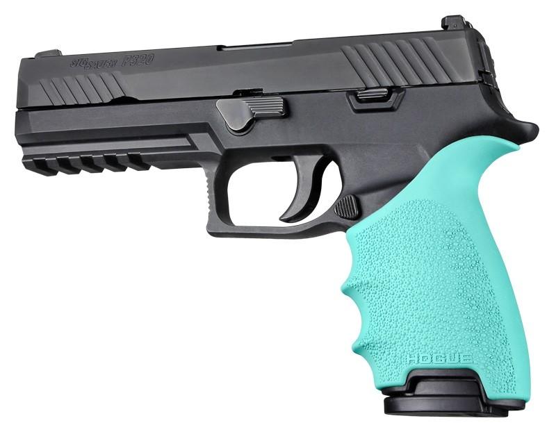 Hogue HandAll Beavertail Grip Sleeve Sig Sauer P320 Aqua - Hogue