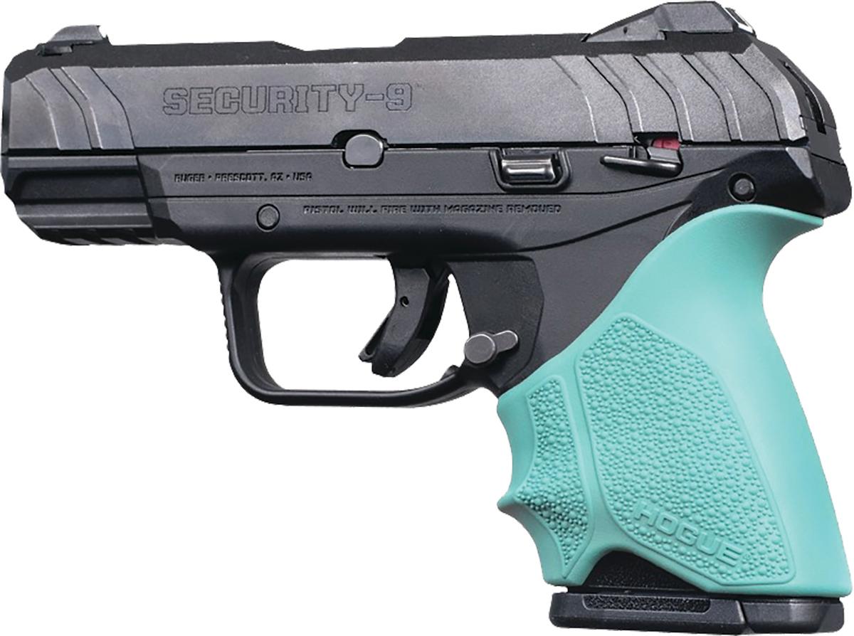 Hogue HandAll Beavertail Grip Sleeve Ruger Security 9 Compact - Aqua - 