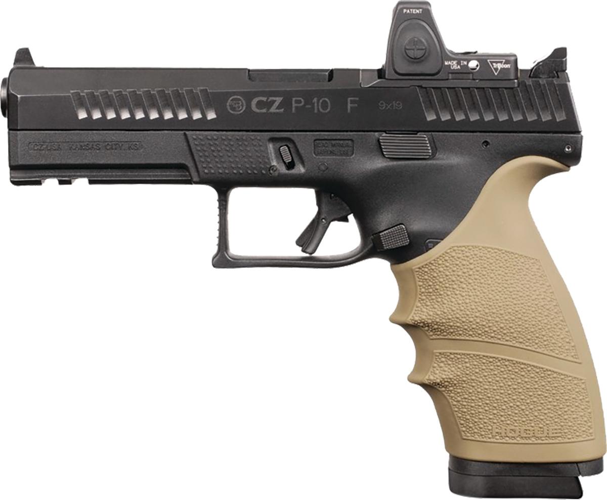 Hogue HandAll Beavertail Grip Sleeve CZ P-10 Full Size 9mm - FDE - 