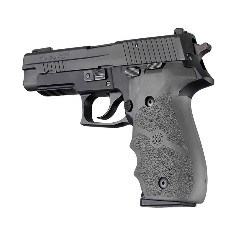 Hogue Overmolded Rubber Grip Handgun Grips for Sig Sauer P226 Slate Grey with Finger Grooves - Hogue