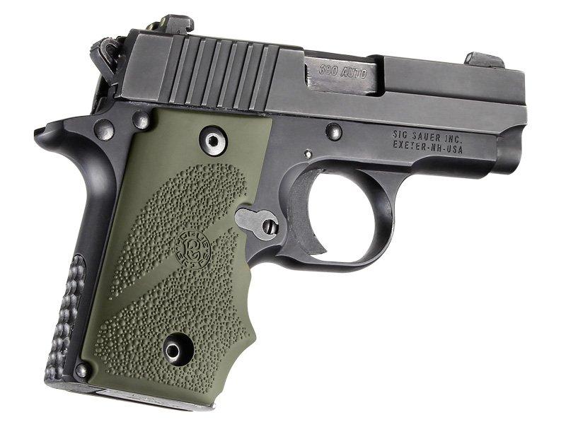 Hogue SIG Sauer P238 Rubber Grip with Finger Grooves OD Green - Hogue