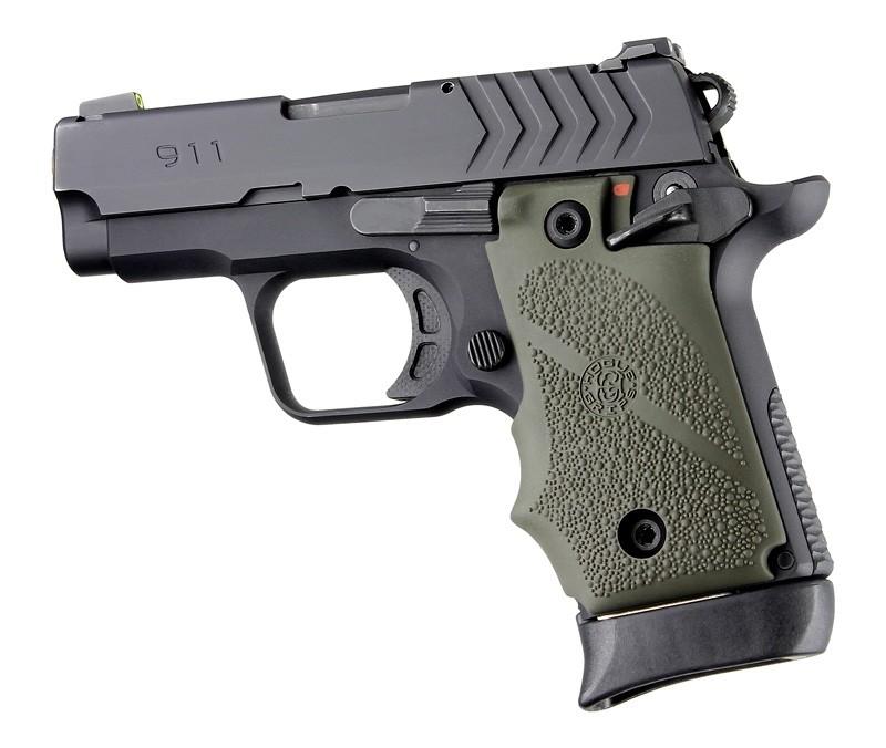 Hogue Ambi Safety Rubber Grip for Springfield Armory 911- OD Green - 