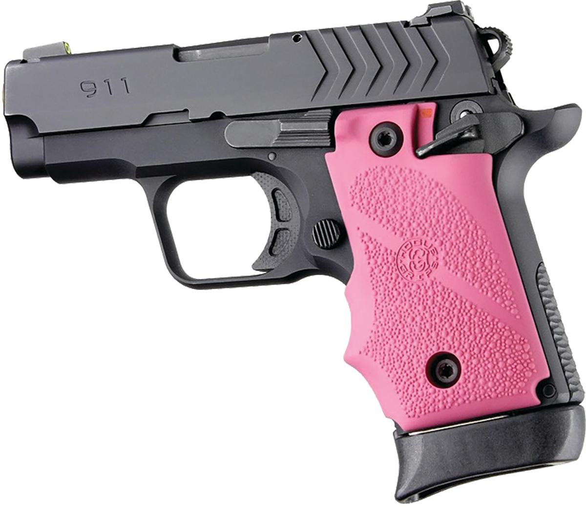 Hogue Ambi Safety Rubber Grip for Springfield Armory 911- Pink - 