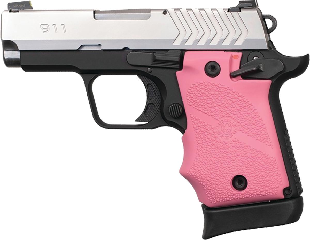 Hogue Ambi Safety Rubber Grip for Springfield Armory 911 9mm- Pink - 