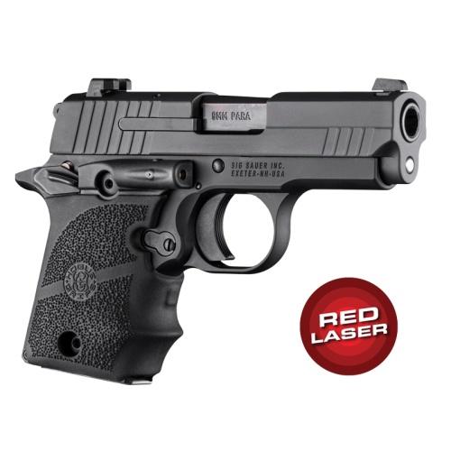 Hogue Laser Enhanced Grip Red Laser SIG P938 Ambi Safety Rubber Grip w/FG Black - Hogue