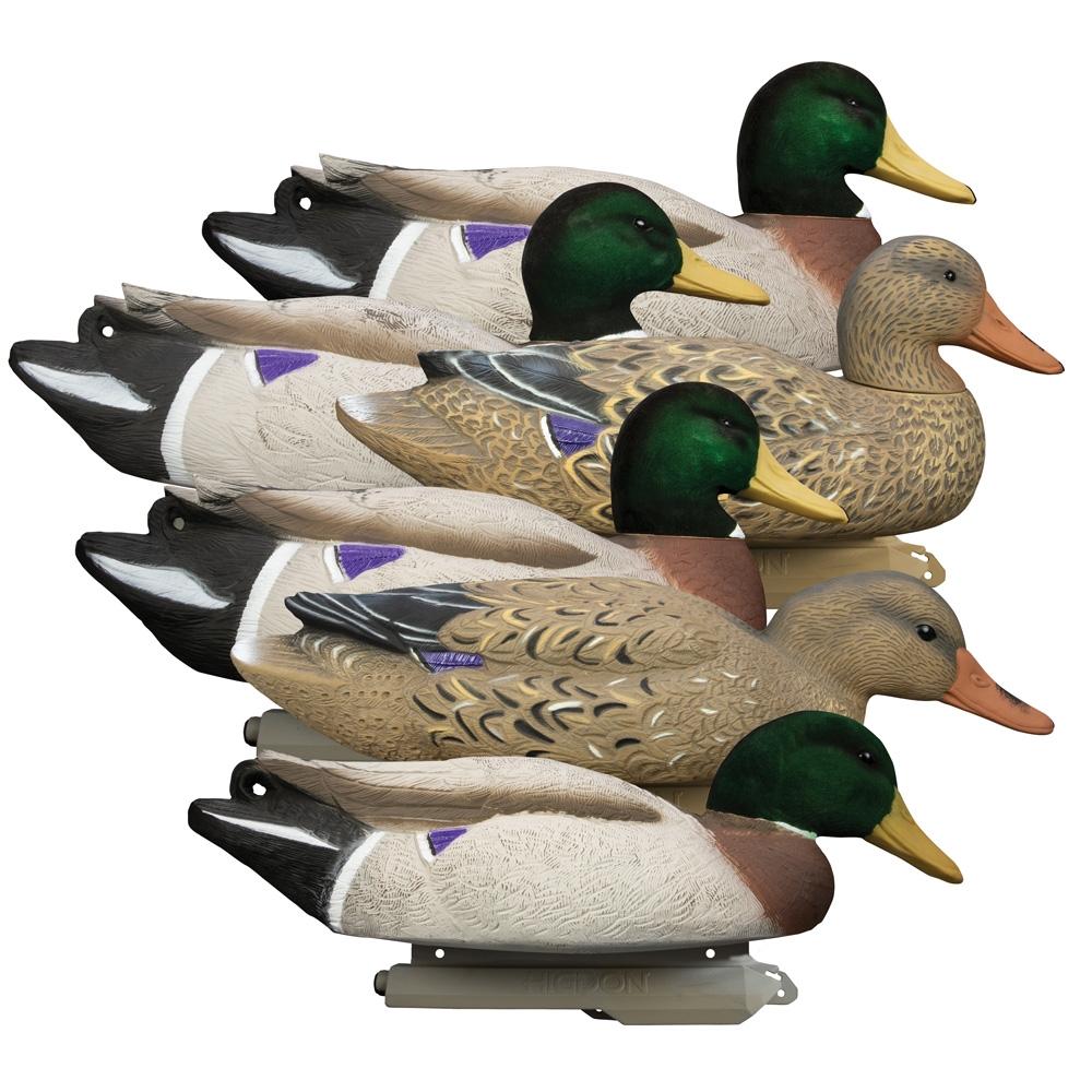 Higdon Outdoors Battleship Mallard Flocked Heads 6pk - Higdon Outdoors