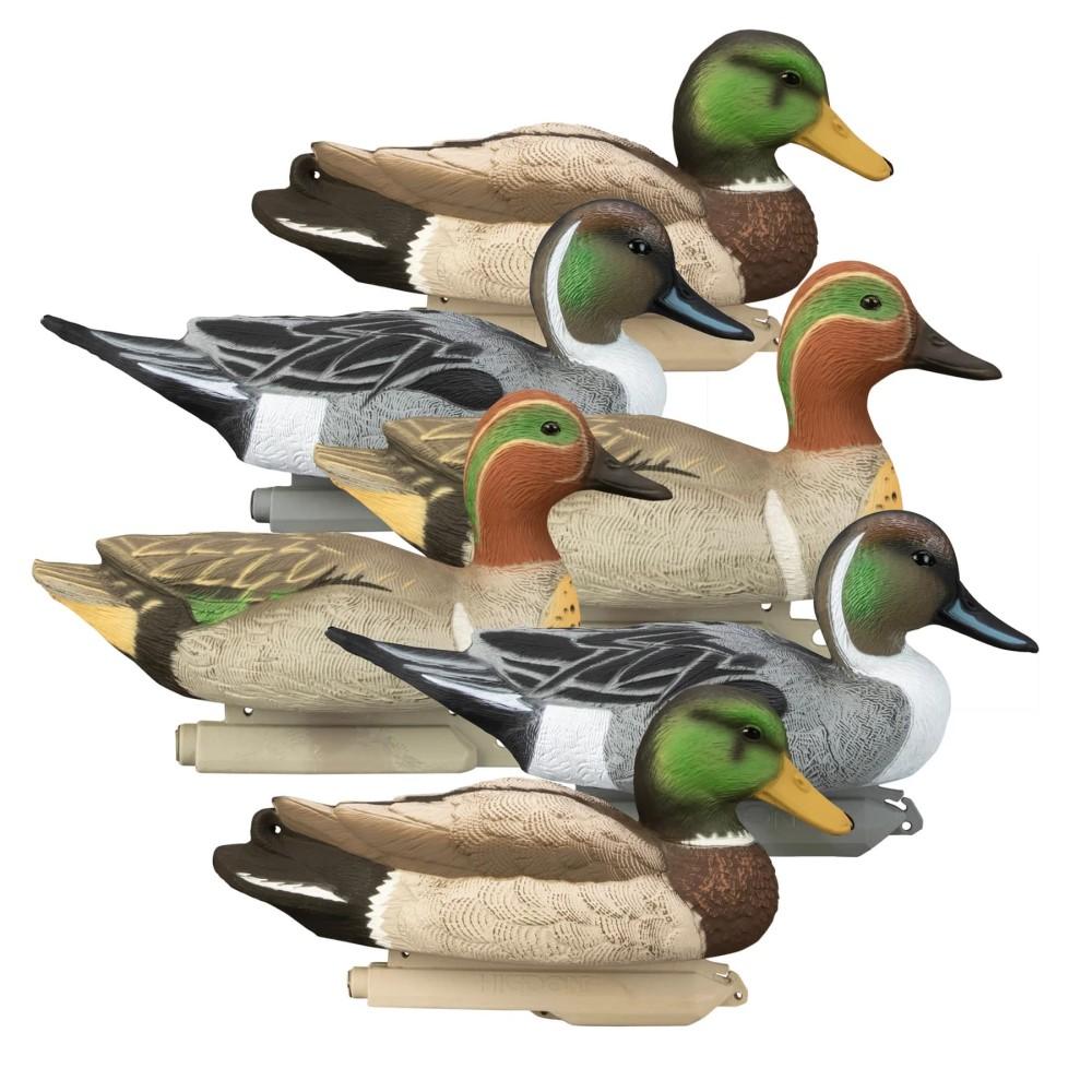 Higdon Late Season Puddle Pack Standard Foam Drakes 2 Mallard 2 Pintails 2 GW Teal 6/ct - Higdon Outdoors