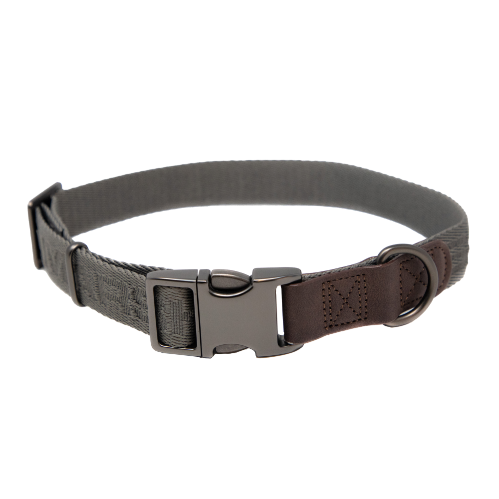 MoMarsh Adjustable Dog Collar 15"-23" Gun Metal Grey - MOmarsh