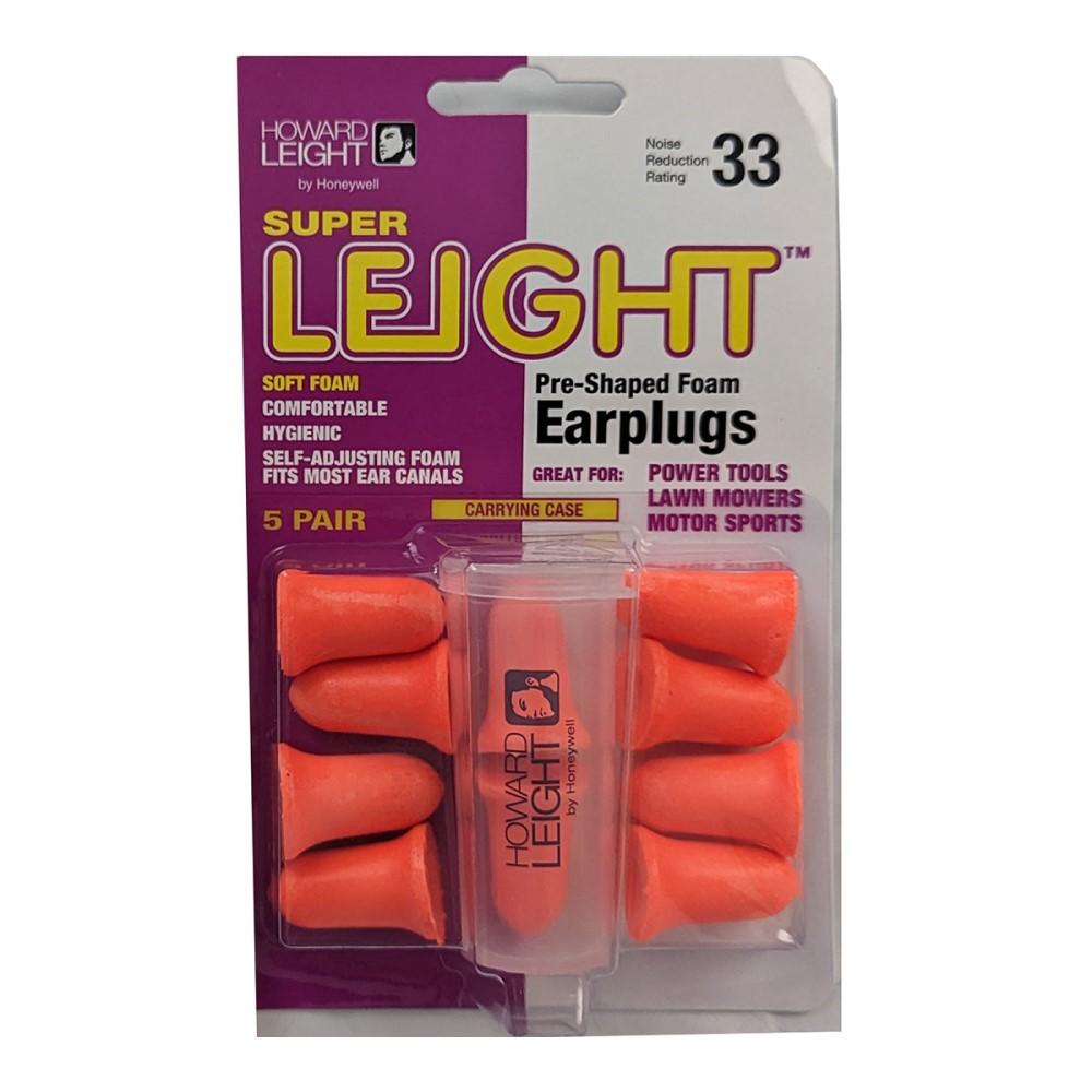 Howard Leight Super Leight Foam Earplugs 33dB Orange 5 pairs - Howard Leight