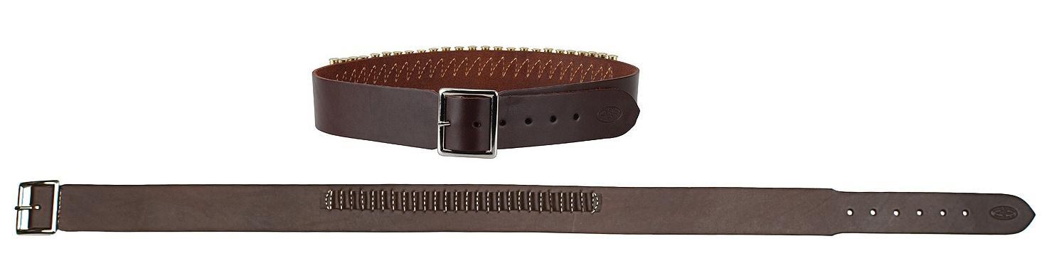 Hunter Leather Cartridge Belt, .45 Caliber, 34" - 39" Medium, Antique Brown - Hunter Leather