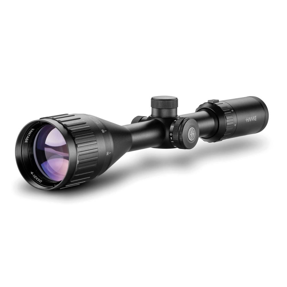 Hawke Sport Optics Vantage IR AO Rifle Scope 4-12x50 1" SFP Mil Dot Etched Illum. Black - Hawke Sport Optics