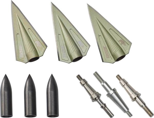 Bear Archery RazorHead VWS Double Bevel Broadhead Kit - Green - Bear Archery