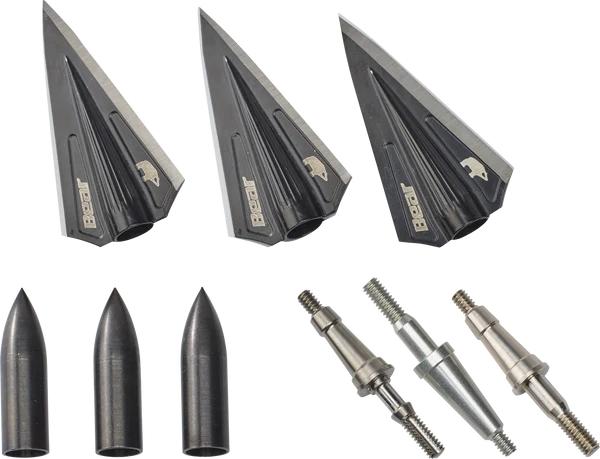 Bear Archery RazorHead VWS Single Bevel Broadhead Kit - Black - Bear Archery