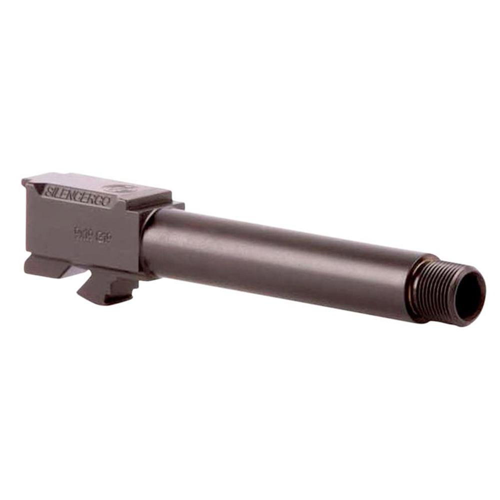 SilencerCo Threaded Barrel for Glock 43 9mm Luger 1/2x28 3.7" Black (SN Piston NOT Included) - SilencerCo