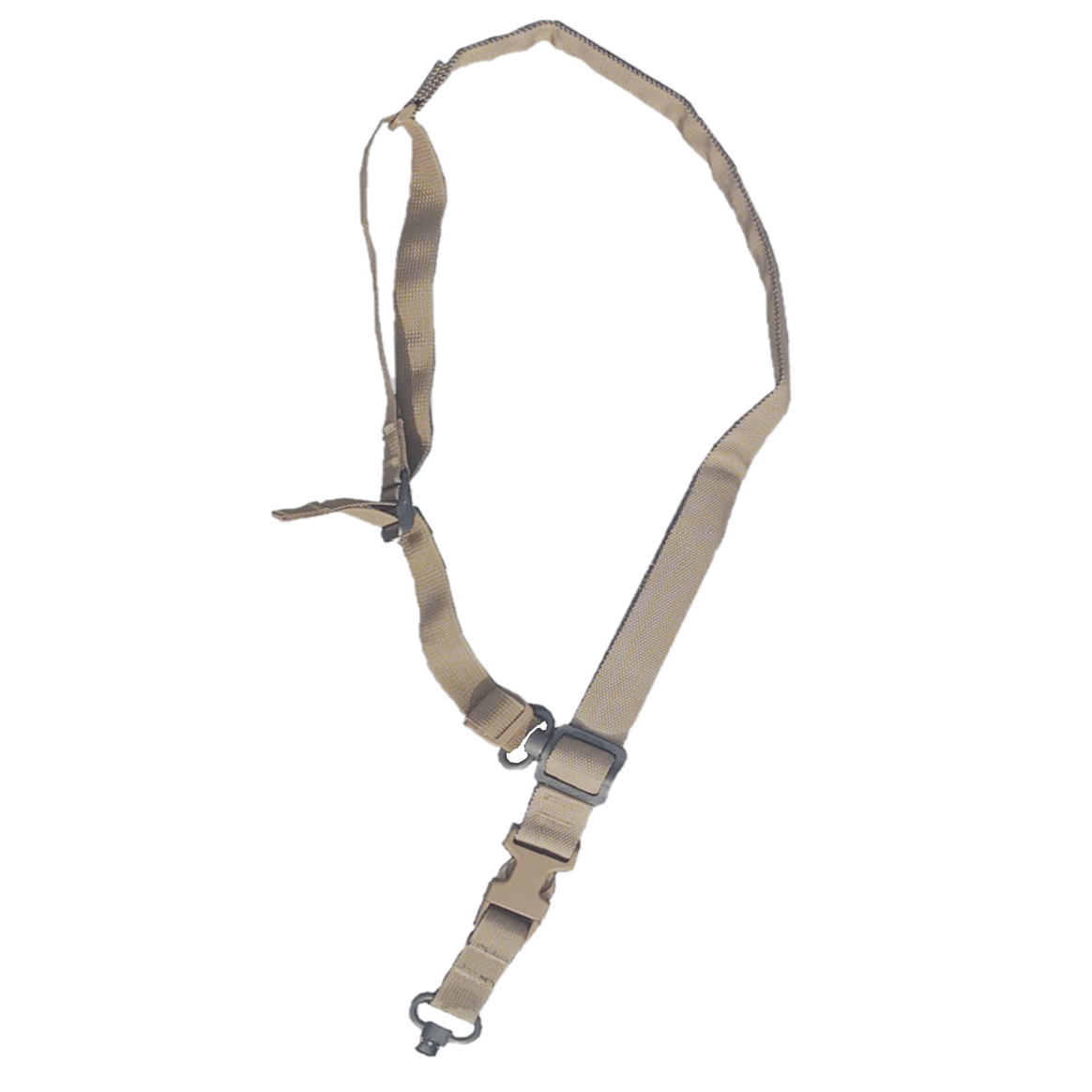 TacShield Warrior 2n1 Sling Padded Web Quick Adjuster QD Push Button Swivel Coyote Brown - TacShield