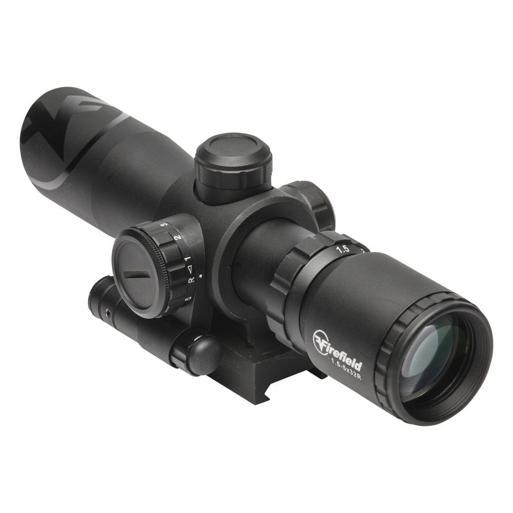 Firefield Barrage Riflescope with Red Laser -  1.5-5x32 Illuminated Mil-Dot Reticle Black Matte - Sellmark