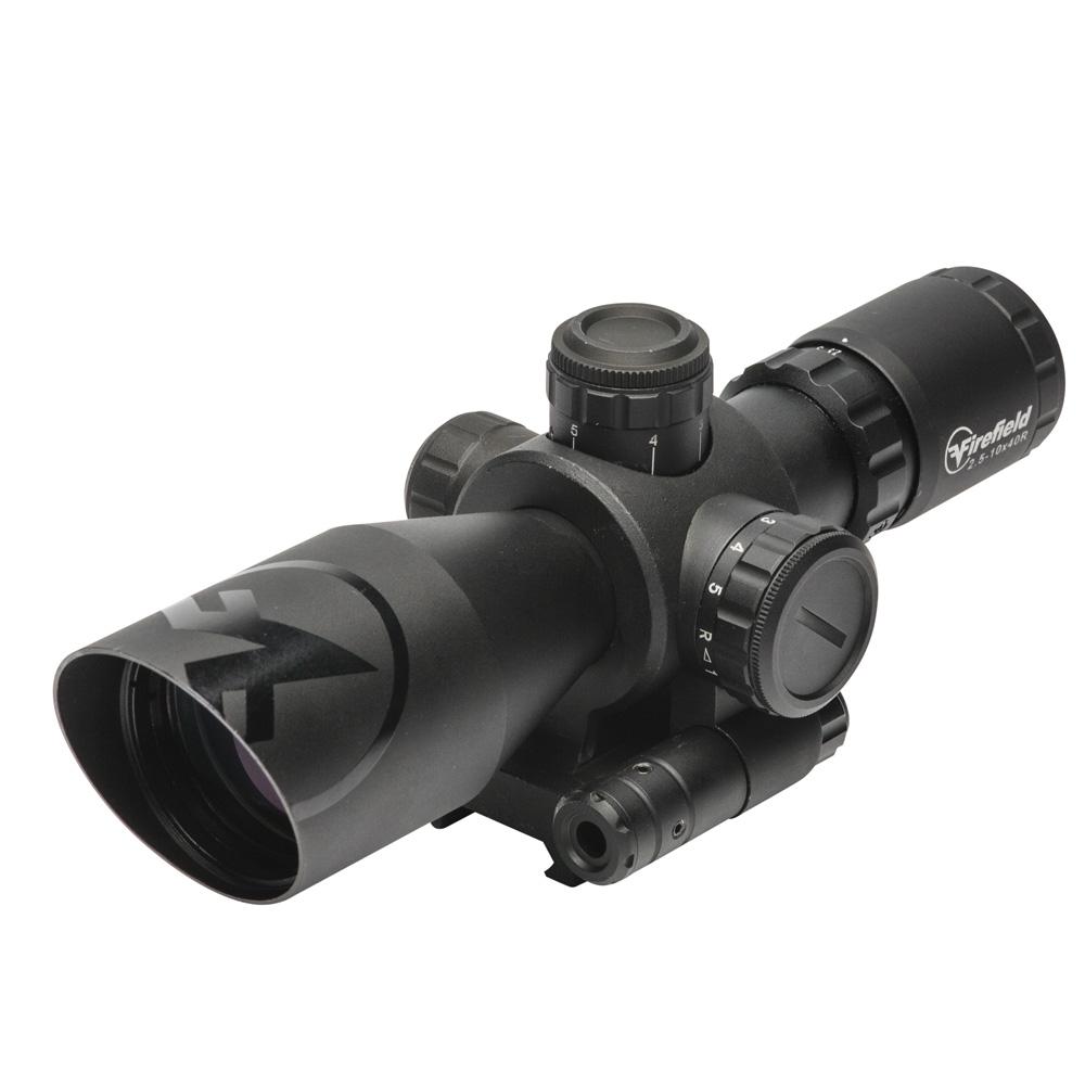 Fire Field Scops Firefield Barrage Rifle Scope - 2.5-10x40mm Red Laser Mil Dot R...