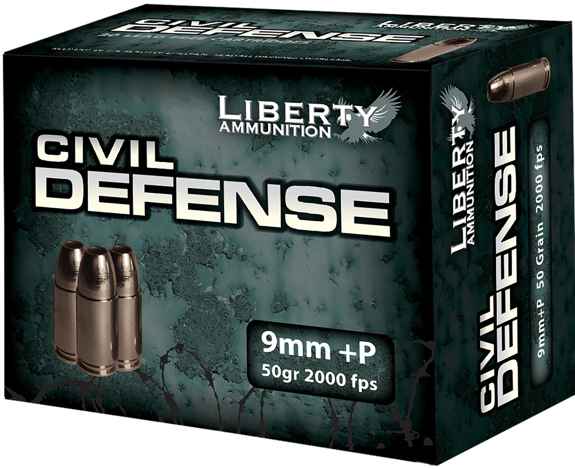 Liberty Civil Defense Handgun Ammunition 9mm P 50gr Schp 200