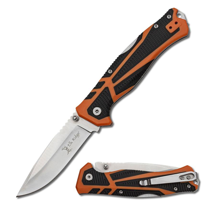 Master Cutlery Elk Ridge Trek Folding Knife 3 1/2" Blade Orange...