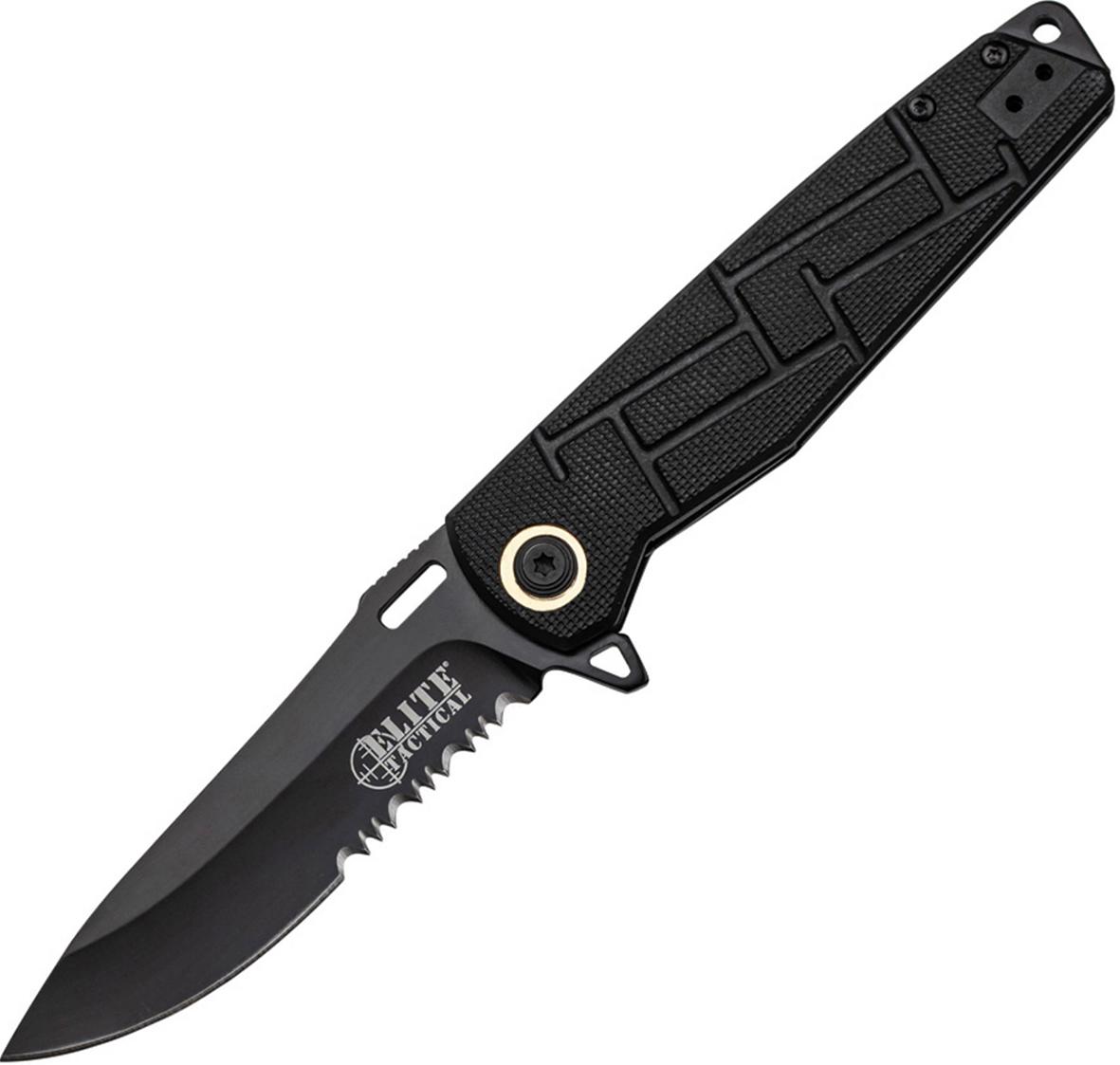 Master Cutlery Elite Tactical Readiness Folding Knife 3 1/2" Blade Black - Master Cutlery