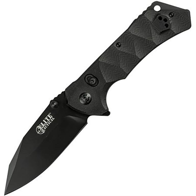 Master Cutlery Elite Tactical Parallax Manual Folding Knife 3 1/2" Blade Black - Master Cutlery