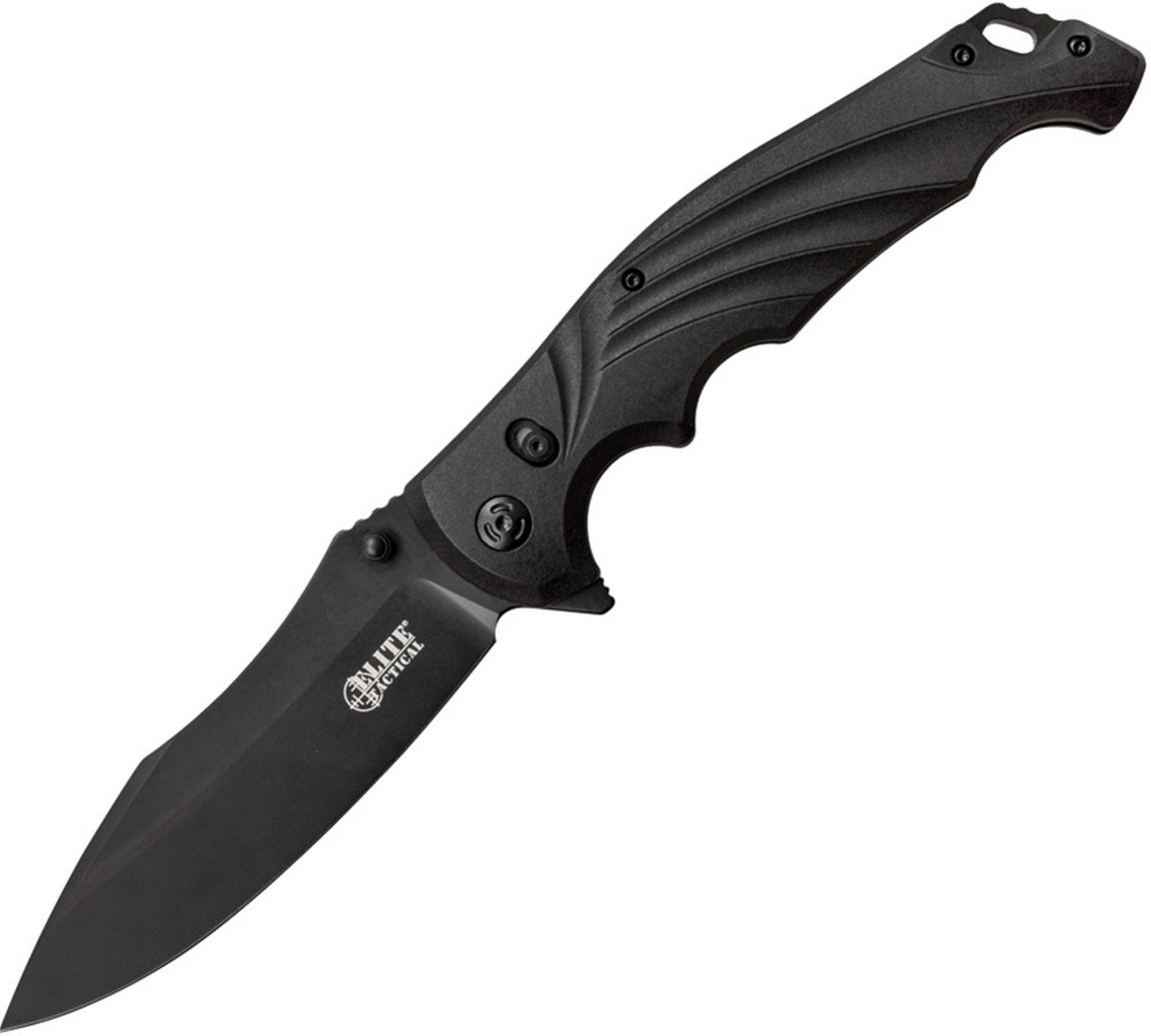 Master Cutlery Elite Tactical Conqueror Folding Knife Black - Master Cutlery