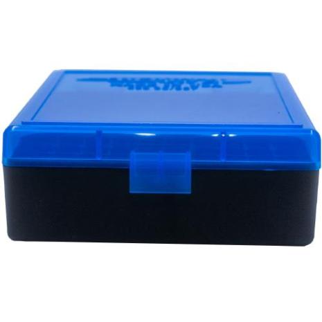 2 Smoke/Black Plastic Ammo Boxes For .38/.357 | Berry's Mfg 50-Round Storage | Model 357/50