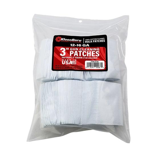 KleenBore 3" Bore Cleaning Patches 12-16 ga 250/ct - Kleenbore