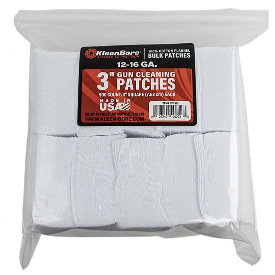 KleenBore 3" Bore Cleaning Patches 12-16 ga 500/ct - Kleenbore