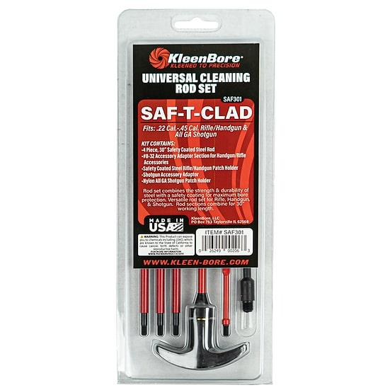 KleenBore Universal Saf-T-Clad Cleaning Rod Set .22-.45 Cal. All Gauge Handgun Rifle Shotgun Clamshell - Kleenbore