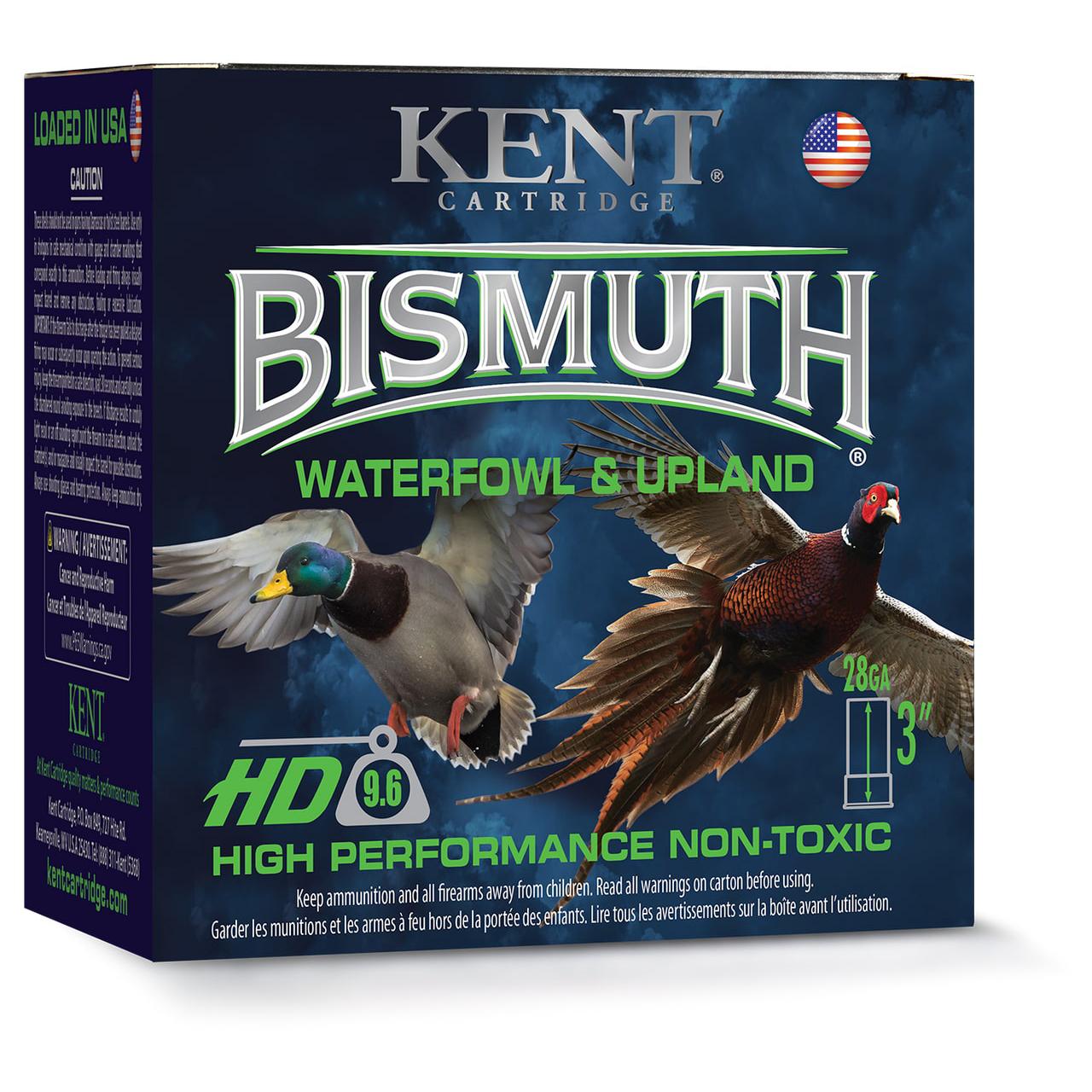 Kent Bismuth High-Performance Non-Toxic Waterfowl & Upland Shotshells 28ga 3" 1oz 1350 fps #4 25/ct - Kent Cartridge