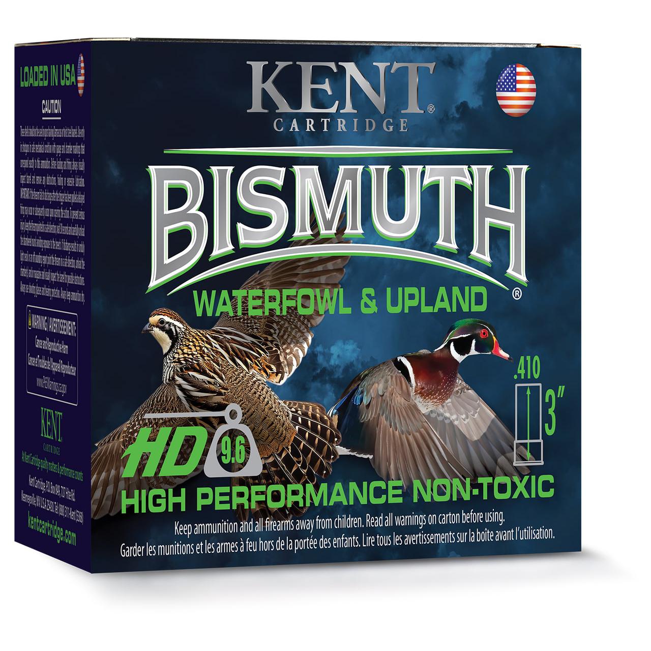 Kent Bismuth High-Performance Non-Toxic Waterfowl & Upland Shotshells 410ga 3" 9/16oz 1150 fps #4 25/ct - Kent Cartridge