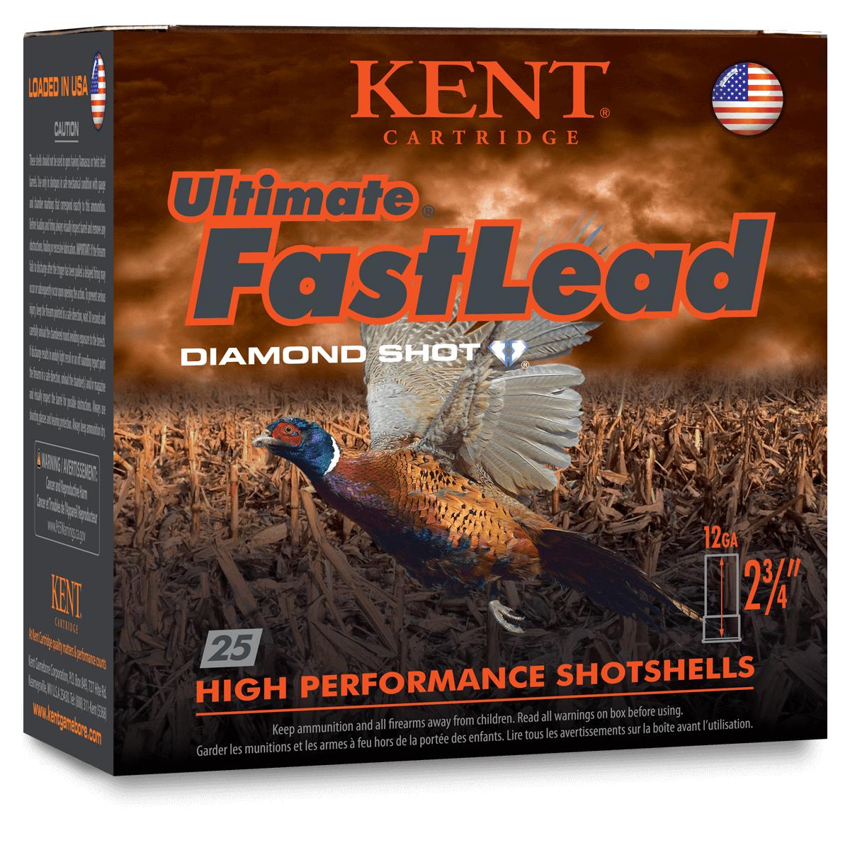 Kent Ultimate Fast Lead Shotshells 12 ga 2-3/4" 1-1/4oz  1345 fps #5 25/ct - Kent Cartridge