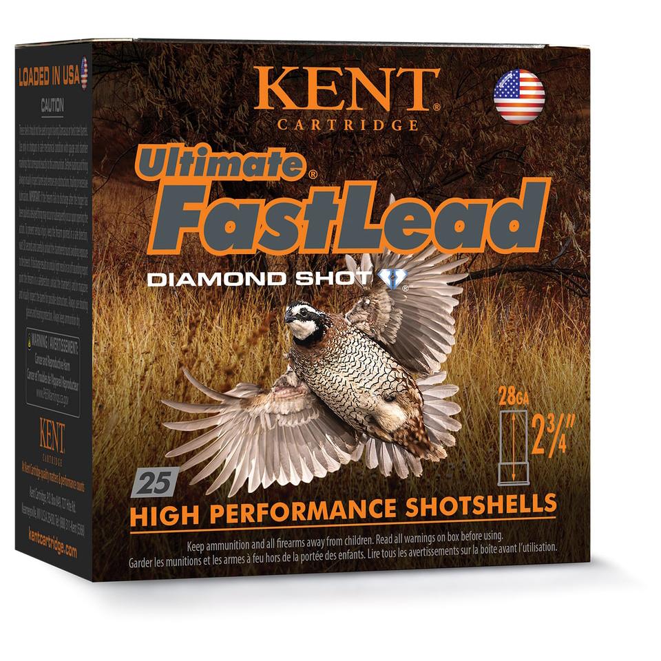 Kent Ultimate FastLead Upland Shotshell 28ga 2-3/4" 7/8oz 1300 fps #6 25/ct - Kent Cartridge