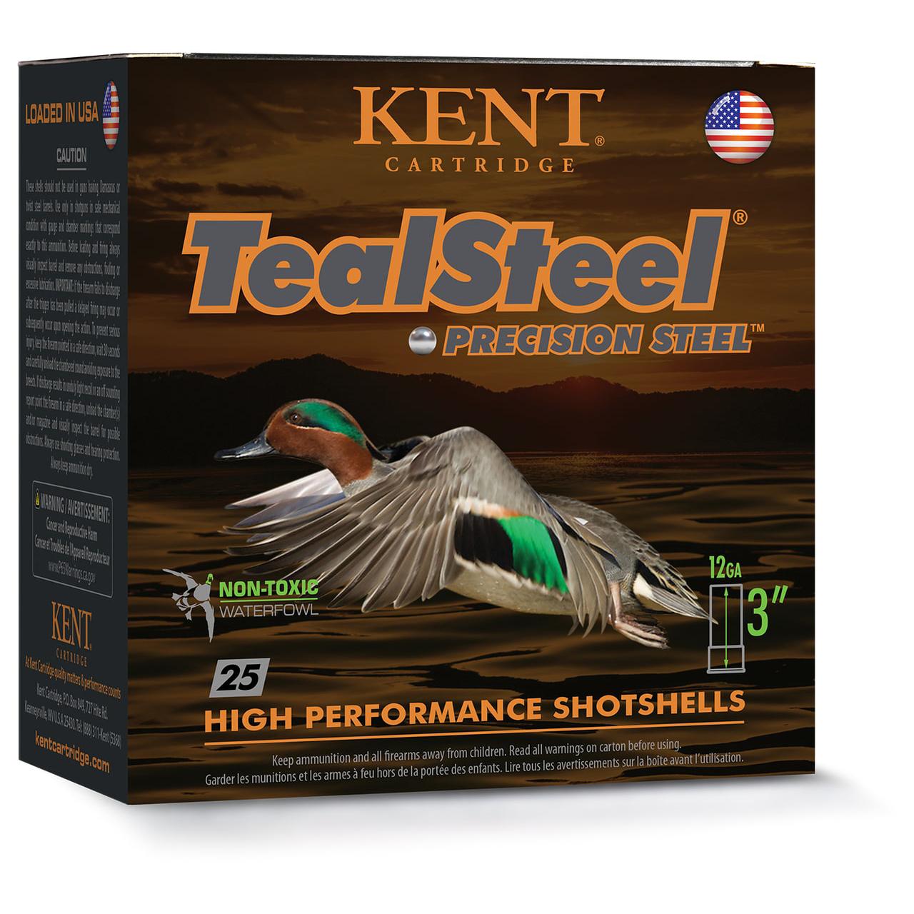 Kent Teal Steel Shotshells 12ga 2-3/4" 1-1/4oz 1300 fps #6 25/ct - Kent Cartridge
