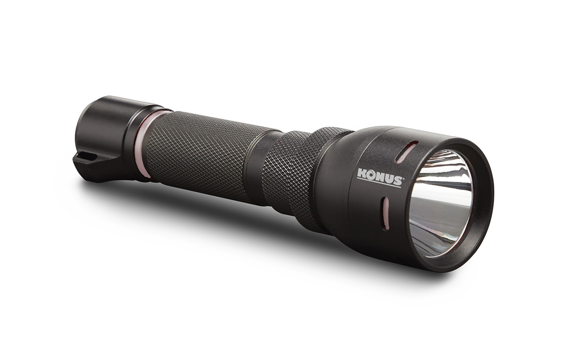 Konus Rechargeable Tactical Flashlight w Remote Switch / Mount Ring - 1000 Lumens - Konus Optics