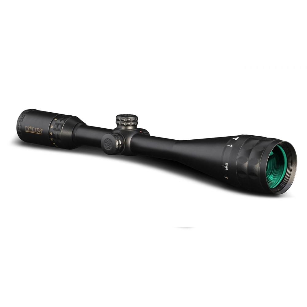 KonusPro Plus 6-24x50mm Rifle Scope Engraved Blue/Red Illum Fine Crosshair Reticle Matte Black - Konus Optics